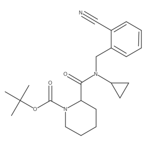 tert-Butyl 2-((2-cyanobenzyl)(cyclopropyl)carbamoyl)piperidine-1-carboxylate Structure