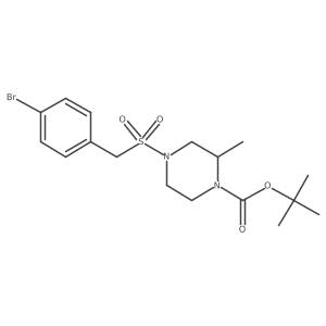 tert-Butyl 4-((4-bromobenzyl)sulfonyl)-2-methylpiperazine-1-carboxylate结构式