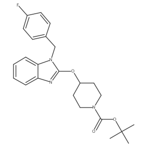 tert-Butyl 4-((1-(4-fluorobenzyl)-1H-benzo[d]imidazol-2-yl)oxy)piperidine-1-carboxylate结构式
