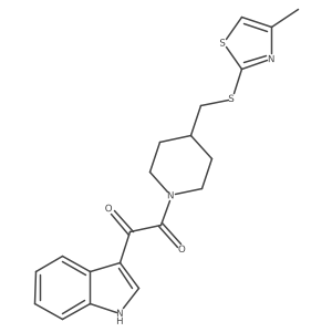 1-(1H-indol-3-yl)-2-(4-(((4-methylthiazol-2-yl)thio)methyl)piperidin-1-yl)ethane-1,2-dione Structure