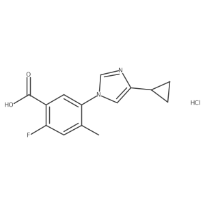 5-(4-Cyclopropyl-1H-imidazol-1-yl)-2-fluoro-4-methylbenzoic acid hydrochloride结构式