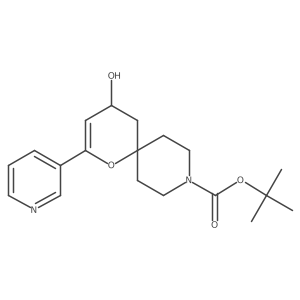 4-Hydroxy-2-(3-pyridinyl)-1-oxa-9-azaspiro[5.5]undec-2-ene-9-carboxylic acid 1,1-dimethylethyl ester Structure