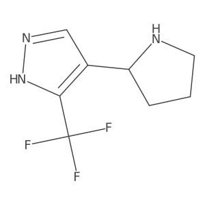 4-(pyrrolidin-2-yl)-3-(trifluoromethyl)-1H-pyrazole结构式