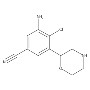 3-Amino-4-chloro-5-(morpholin-2-yl)benzonitrile结构式