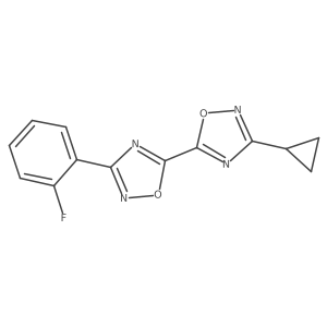 3-Cyclopropyl-5-[3-(2-fluorophenyl)-1,2,4-oxadiazol-5-yl]-1,2,4-oxadiazole结构式