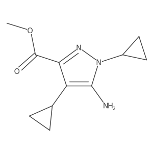 methyl 5-amino-1,4-dicyclopropyl-1H-pyrazole-3-carboxylate结构式
