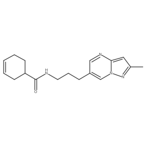 N-(3-(2-methylpyrazolo[1,5-a]pyrimidin-6-yl)propyl)cyclohex-3-enecarboxamide结构式