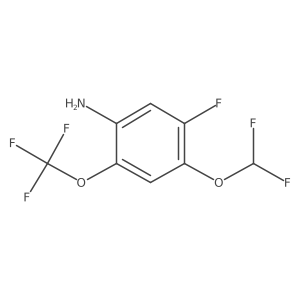 4-Difluoromethoxy-5-fluoro-2-(trifluoromethoxy)aniline结构式