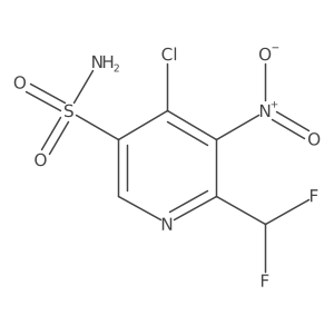 4-Chloro-6-(difluoromethyl)-5-nitropyridine-3-sulfonamide Structure