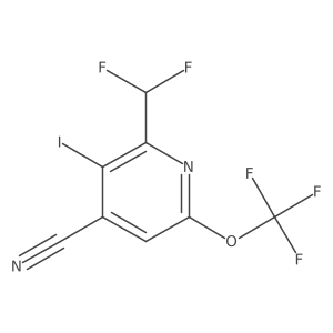 2-(Difluoromethyl)-3-iodo-6-(trifluoromethoxy)isonicotinonitrile结构式