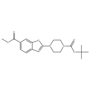 Methyl 2-[4-[(1,1-dimethylethoxy)carbonyl]-1-piperazinyl]-6-benzothiazolecarboxylate结构式