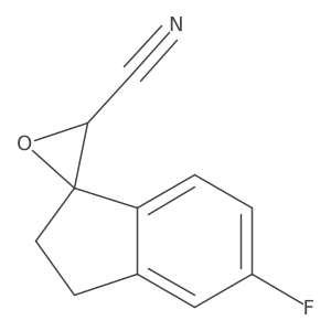 5-Fluoro-2,3-dihydrospiro[indene-1,2'-oxirane]-3'-carbonitrile结构式