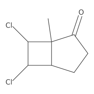 rel-(1R,5R,6S,7S)-6,7-Dichloro-1-methylbicyclo[3.2.0]heptan-2-one结构式