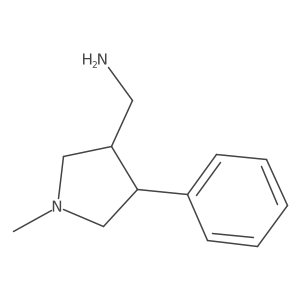 ((3R,4R)-1-Methyl-4-phenylpyrrolidin-3-yl)methanamine结构式
