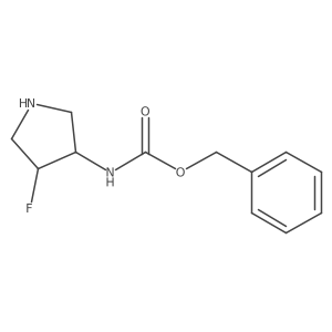 Benzyl ((3R,4S)-4-fluoropyrrolidin-3-yl)carbamate结构式