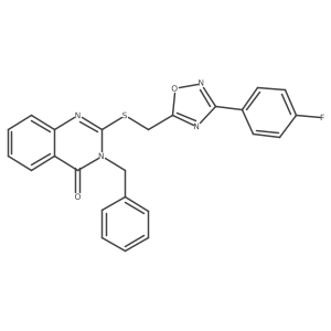 3-benzyl-2-(((3-(4-fluorophenyl)-1,2,4-oxadiazol-5-yl)methyl)thio)quinazolin-4(3H)-one结构式