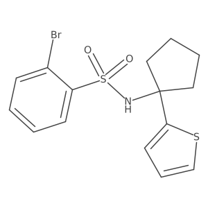 2-bromo-N-(1-(thiophen-2-yl)cyclopentyl)benzenesulfonamide结构式