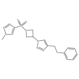1-(1-((1-methyl-1H-pyrazol-4-yl)sulfonyl)azetidin-3-yl)-4-(phenoxymethyl)-1H-1,2,3-triazole结构式