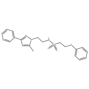 N-(2-(5-methyl-3-(pyridin-3-yl)-1H-pyrazol-1-yl)ethyl)-2-phenoxyethanesulfonamide Structure