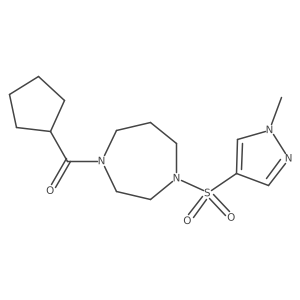cyclopentyl(4-((1-methyl-1H-pyrazol-4-yl)sulfonyl)-1,4-diazepan-1-yl)methanone Structure
