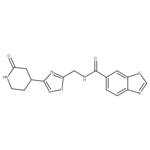N-[[3-(2-oxopiperidin-4-yl)-1,2,4-oxadiazol-5-yl]methyl]-1,3-benzothiazole-6-carboxamide Structure