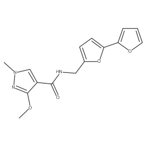 N-([2,2'-bifuran]-5-ylmethyl)-3-methoxy-1-methyl-1H-pyrazole-4-carboxamide结构式