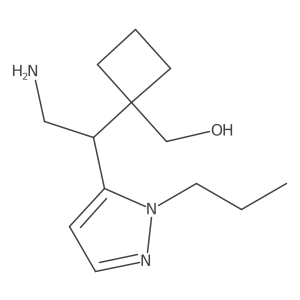 {1-[2-amino-1-(1-propyl-1H-pyrazol-5-yl)ethyl]cyclobutyl}methanol Structure