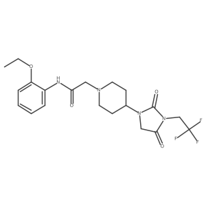 2-{4-[2,4-dioxo-3-(2,2,2-trifluoroethyl)imidazolidin-1-yl]piperidin-1-yl}-N-(2-ethoxyphenyl)acetamide Structure