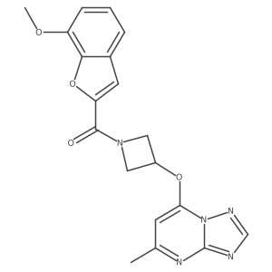 1-(7-Methoxy-1-benzofuran-2-carbonyl)-3-({5-methyl-[1,2,4]triazolo[1,5-a]pyrimidin-7-yl}oxy)azetidine结构式
