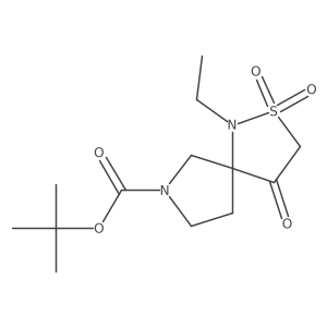 Tert-butyl 1-ethyl-2,2,4-trioxo-2lambda6-thia-1,7-diazaspiro[4.4]nonane-7-carboxylate结构式