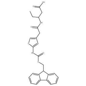 (3S)-3-{2-[2-({[(9H-fluoren-9-yl)methoxy]carbonyl}amino)-1,3-thiazol-4-yl]acetamido}pentanoic acid Structure