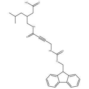 (3S)-3-{[4-({[(9H-fluoren-9-yl)methoxy]carbonyl}amino)but-2-ynamido]methyl}-5-methylhexanoic acid结构式