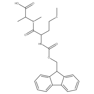 (2S)-2-[(2R)-2-({[(9H-fluoren-9-yl)methoxy]carbonyl}amino)-N-methyl-4-(methylsulfanyl)butanamido]propanoic acid结构式