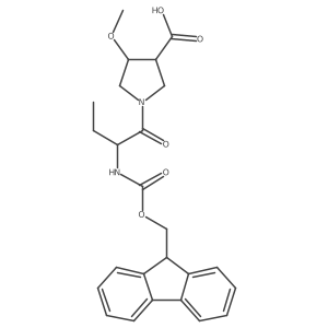 1-[(2R)-2-({[(9H-fluoren-9-yl)methoxy]carbonyl}amino)butanoyl]-4-methoxypyrrolidine-3-carboxylic acid Structure