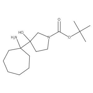 Tert-butyl 3-(1-aminocycloheptyl)-3-hydroxypyrrolidine-1-carboxylate Structure