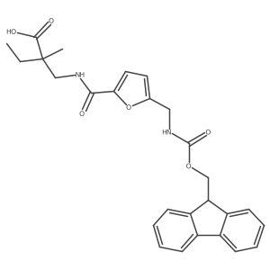 2-[({5-[({[(9H-fluoren-9-yl)methoxy]carbonyl}amino)methyl]furan-2-yl}formamido)methyl]-2-methylbutanoic acid结构式