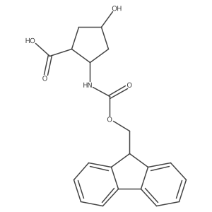 2-({[(9H-fluoren-9-yl)methoxy]carbonyl}amino)-4-hydroxycyclopentane-1-carboxylic acid Structure