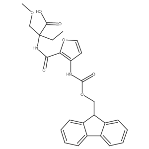 2-{[3-({[(9H-fluoren-9-yl)methoxy]carbonyl}amino)furan-2-yl]formamido}-2-(methoxymethyl)butanoic acid结构式
