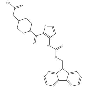2-{1-[3-({[(9H-fluoren-9-yl)methoxy]carbonyl}amino)furan-2-carbonyl]piperidin-4-yl}acetic acid Structure
