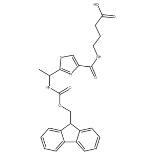 4-({2-[1-({[(9H-fluoren-9-yl)methoxy]carbonyl}amino)ethyl]-1,3-thiazol-4-yl}formamido)butanoic acid Structure