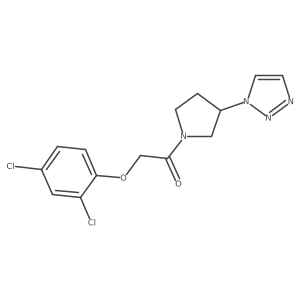 1-(3-(1H-1,2,3-triazol-1-yl)pyrrolidin-1-yl)-2-(2,4-dichlorophenoxy)ethanone结构式