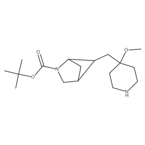 tert-butyl (1S,4R)-5-[(4-methoxypiperidin-4-yl)methyl]-2-azabicyclo[2.1.1]hexane-2-carboxylate结构式