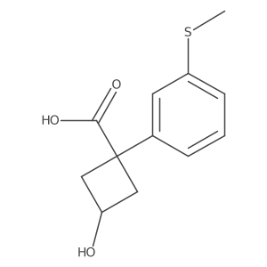 3-Hydroxy-1-[3-(methylsulfanyl)phenyl]cyclobutane-1-carboxylic acid结构式
