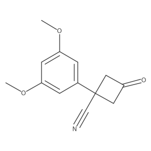 1-(3,5-Dimethoxyphenyl)-3-oxocyclobutane-1-carbonitrile结构式