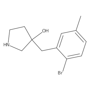 3-[(2-Bromo-5-methylphenyl)methyl]pyrrolidin-3-ol Structure