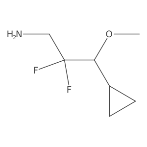 3-Cyclopropyl-2,2-difluoro-3-methoxypropan-1-amine结构式