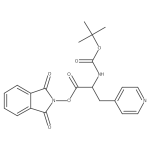 1,3-dioxo-2,3-dihydro-1H-isoindol-2-yl (2S)-2-{[(tert-butoxy)carbonyl]amino}-3-(pyridin-4-yl)propanoate Structure
