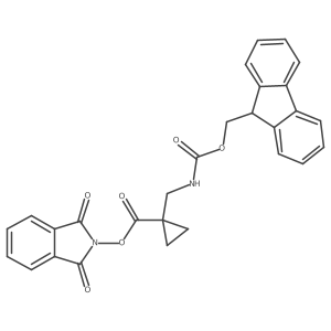 1,3-dioxo-2,3-dihydro-1H-isoindol-2-yl 1-[({[(9H-fluoren-9-yl)methoxy]carbonyl}amino)methyl]cyclopropane-1-carboxylate结构式