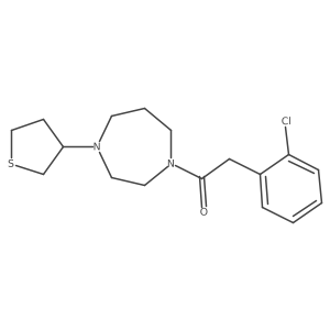 2-(2-Chlorophenyl)-1-(4-(tetrahydrothiophen-3-yl)-1,4-diazepan-1-yl)ethan-1-one Structure