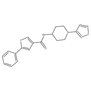 2-phenyl-N-[1-(1,2,5-thiadiazol-3-yl)piperidin-4-yl]-1,3-thiazole-4-carboxamide Structure